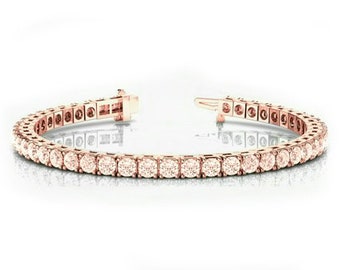 9 Carat Pink Morganite Tennis Bracelet 14k Rose Gold - Morganite Bracelet - Morganite Jewelry - Tennis Bracelets for Women, Raven Jewelers