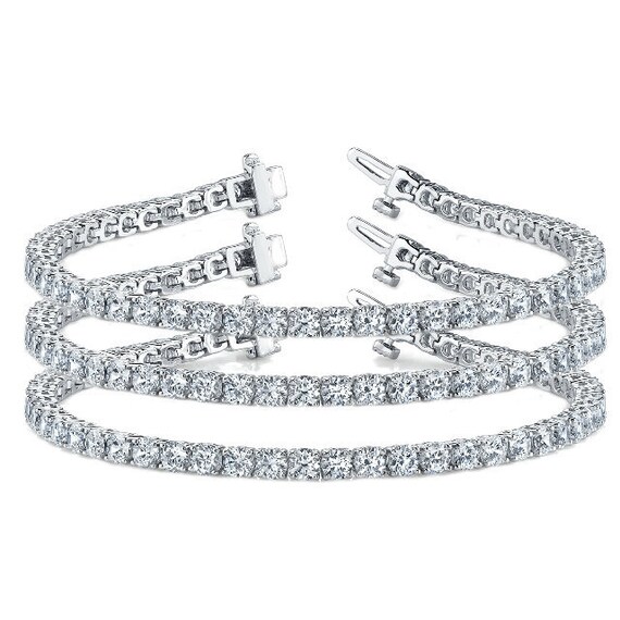 18 CTW Diamond Tennis Bracelet Trio Stackable Diamond Bracelets