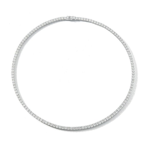 Diamond Tennis Neck Ring - Johnny Jewelry