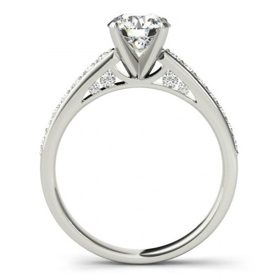 GIA Certified Diamond Engagement Ring 0.75 Carat 14K Black Gold Vintage  Antique Style Handmade