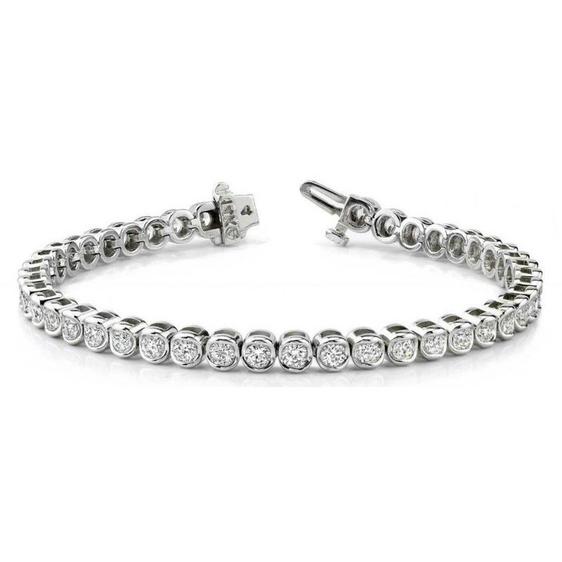 1 Carat Diamond Bezel Tennis Bracelet Anniversary Gifts for Etsy