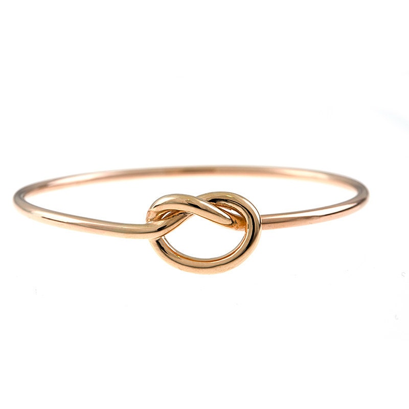 18k Rose Gold Love Knot Bangle Bangles for Women anniversy Etsy UK