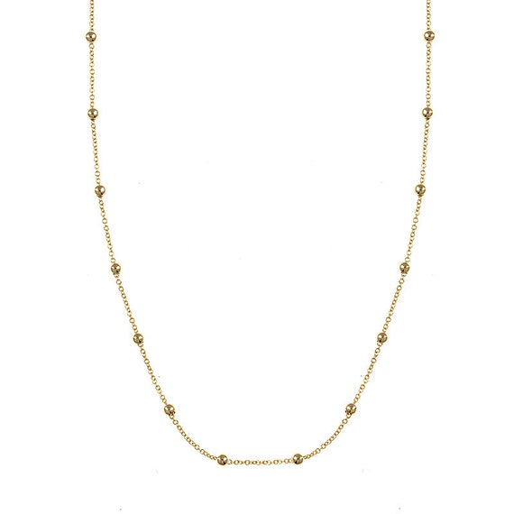 Gold bead station best sale necklace