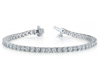 10.12 Carat F SI1 Diamond Tennis Bracelet - Diamond Bracelet 18k White Gold - Wedding Bracelet - Eternity - Christmas Gifts For Her