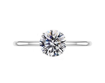 GIA Certified 2 Carat Round Diamond Solitaire Engagement Ring