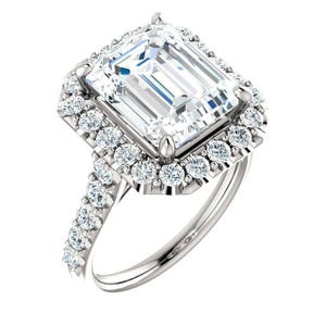 5 Carat Moissanite Halo Engagement Ring main image 0