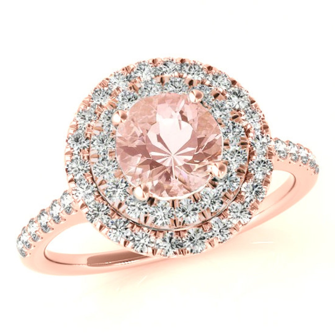 Raven Fine Jewelers 6.5mm & Diamond Double Halo Engagement