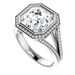 3.90 Carat Asscher Cut Supernova Moissanite & Diamond Bezel Halo Split ...