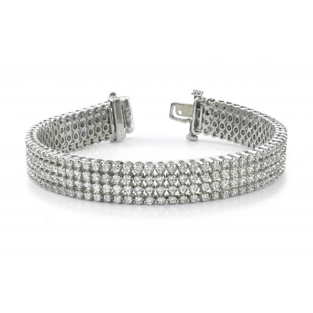 7 Carat F/SI1 Diamond Four Row Tennis Bracelet 14k 18k or - Etsy