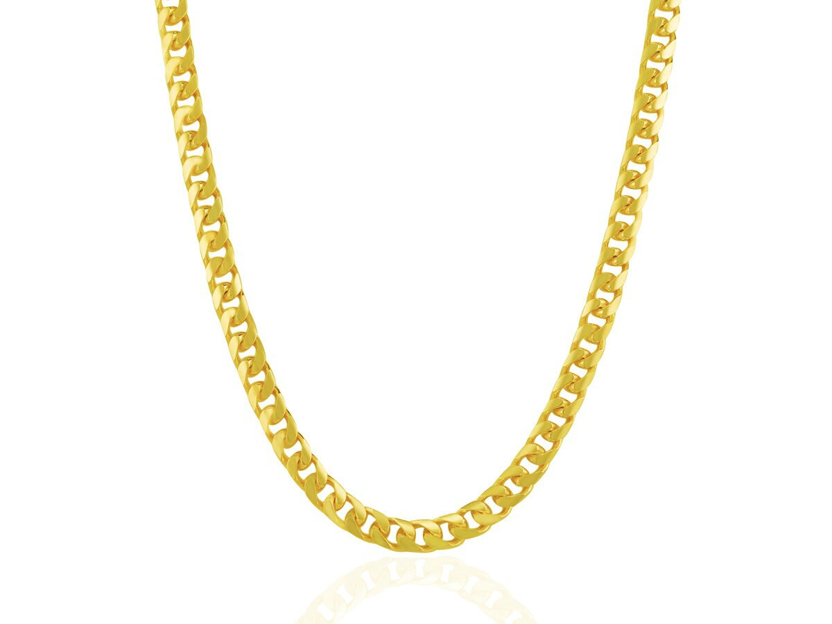 7mm Solid Miami Cuban Chain in 14k 