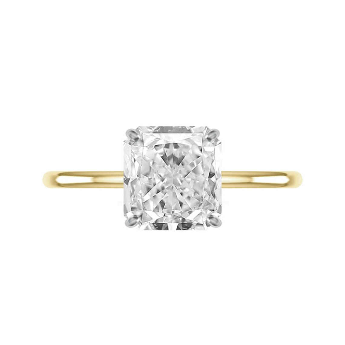 3 Carat Square Radiant Cut Lab Created Diamond & Hidden Halo Etsy