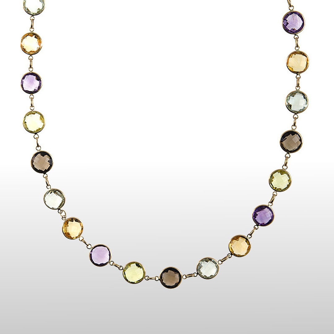Multi-colored Stone Necklace - ONEIC00091