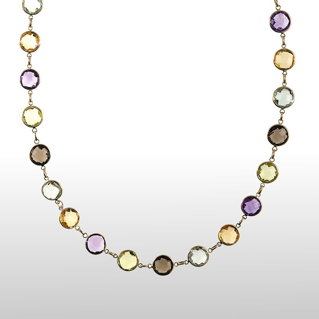 Samuel B Multi-Gemstone Necklace - Sterling Silver