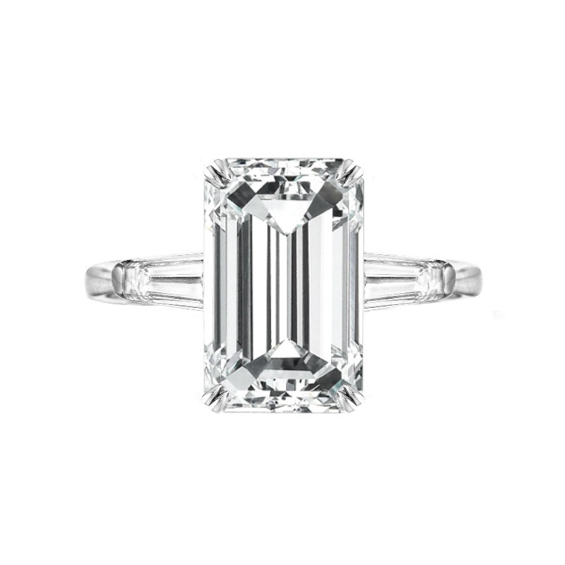 5 Karat Smaragd Cut Moissanit Diamond Tapered Baguette Drei Etsy
