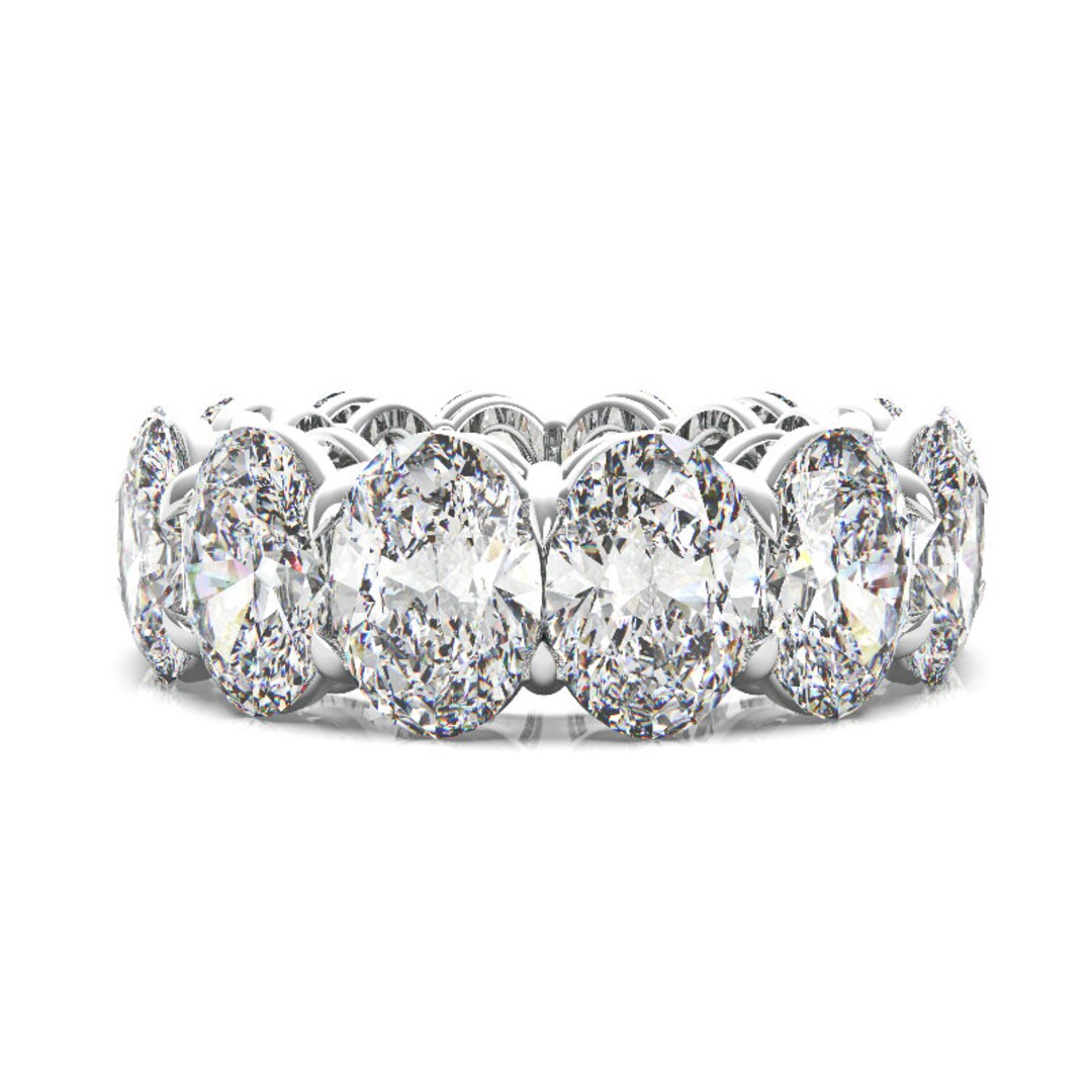 14 Carat Oval Lab Grown Diamond Eternity Band, 1 Carat Each Diamond