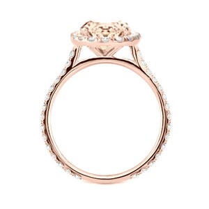 2.00 Ct Pear Cut Morganite & Diamond Halo Ring 14k Rose Gold - Etsy