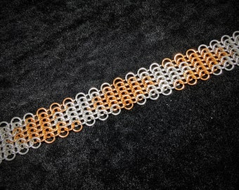 Avalon Cuff Bracelet - Stainless Steel and Bronze Chainmaille Jewelry
