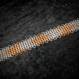 Avalon Cuff Bracelet - Stainless Steel and Bronze Chainmaille Jewelry