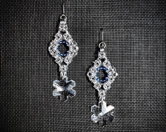 Snow Queen Earrings - Aluminum Chainmaille Jewelry