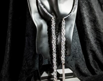 So Long... Cascade Collar Necklace - Beaded Aluminum Chainmaille Jewelry