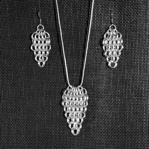 Weaving Double Kingsmaille Necklace & Earrings Set - Aluminum Chainmaille Jewelry
