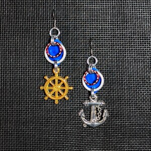 Cosmic Navigator Earrings - Anodized Aluminum Chainmaille Jewelry