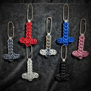 Mega Mjolnir Keychain - Anodized Aluminum Chainmaille Accessory