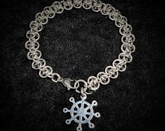 Orbital Navigator Bracelet - Stainless Steel Chainmaille Jewelry
