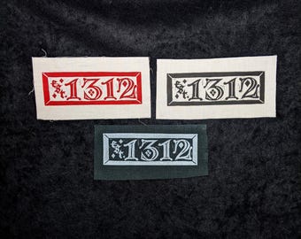1312 - Gothic Date - Block Print Punk Aufnäher / Patch