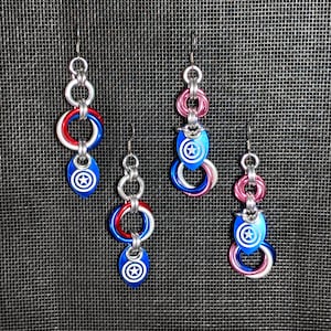 Cap & Carter Matching Earrings - Anodized Aluminum Chainmaille Jewelry