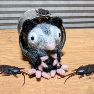 Felted Possum Grub - Wool Art Toy Sculpture