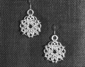 Celtic Visions Blossom Earrings - Aluminum Chainmaille Jewelry
