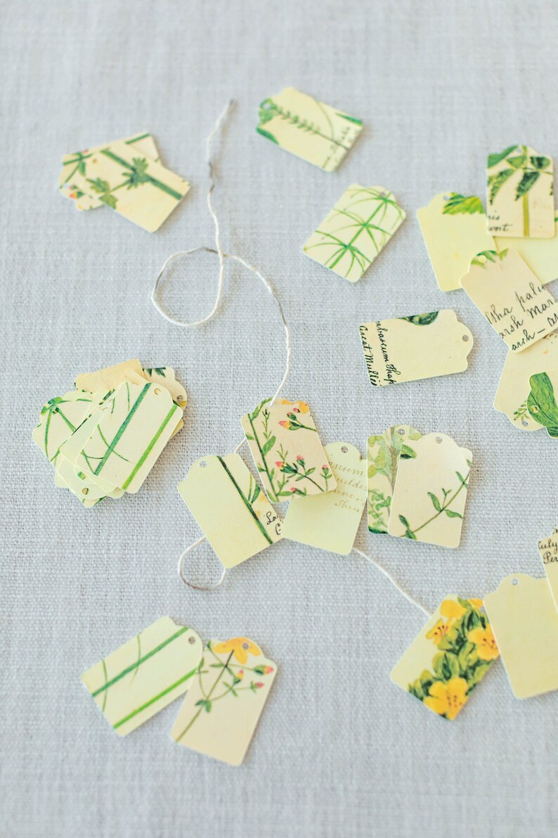 Botanical Gift Tags Floral Gift Tags Vintage Fern Tag Etsy