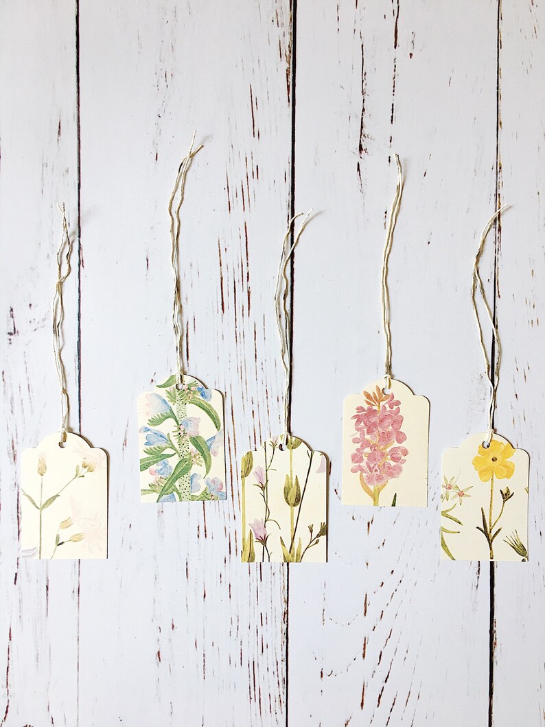 Botanical Gift Tags Floral Gift Tags Vintage Fern Tag Etsy
