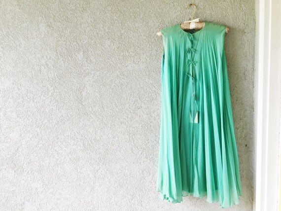 Vintage Nightgown, Silk Nightgown Vintage, Teal Vi