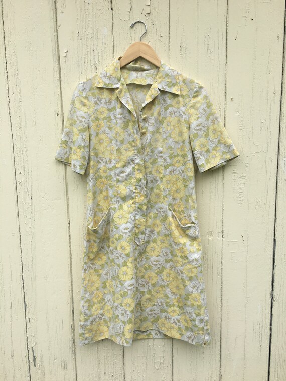 Vintage Yellow Floral Dress