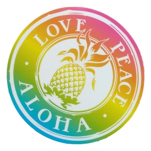 Sticker - Love Peace Aloha - circle