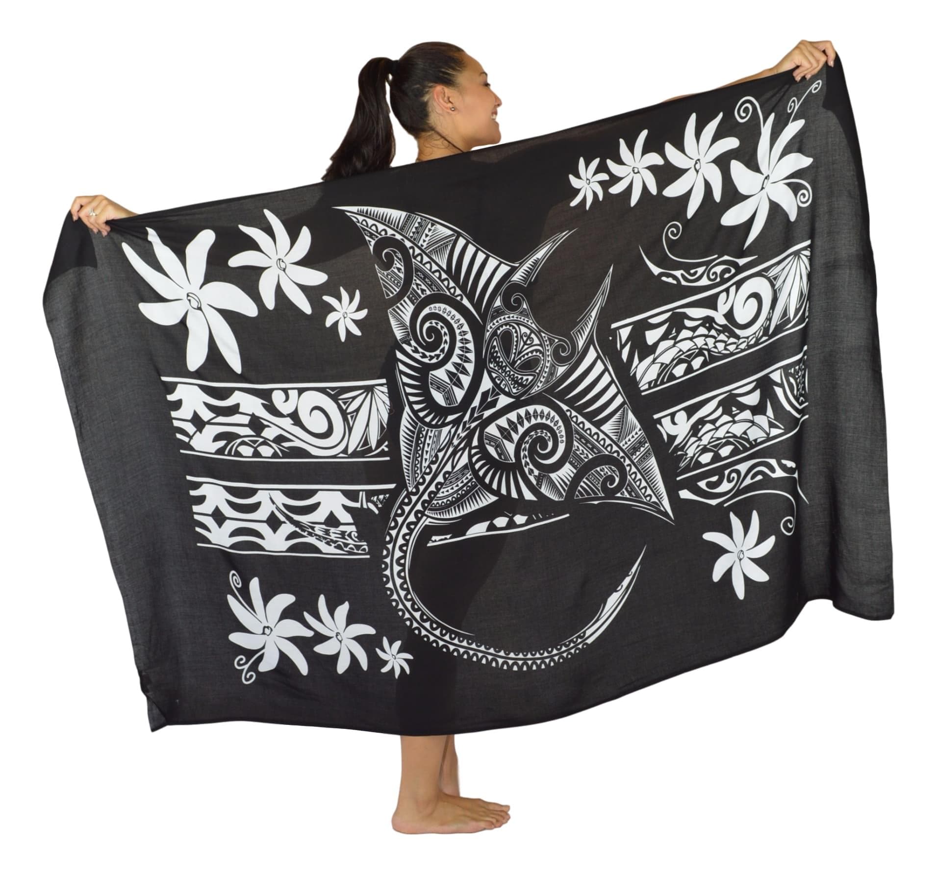 Island Style - Full-Sized Sarong - Tahitian Manta Ray Sarong
