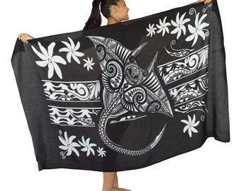 Island Style - Full-Sized Sarong - Tahitian Manta Ray Sarong