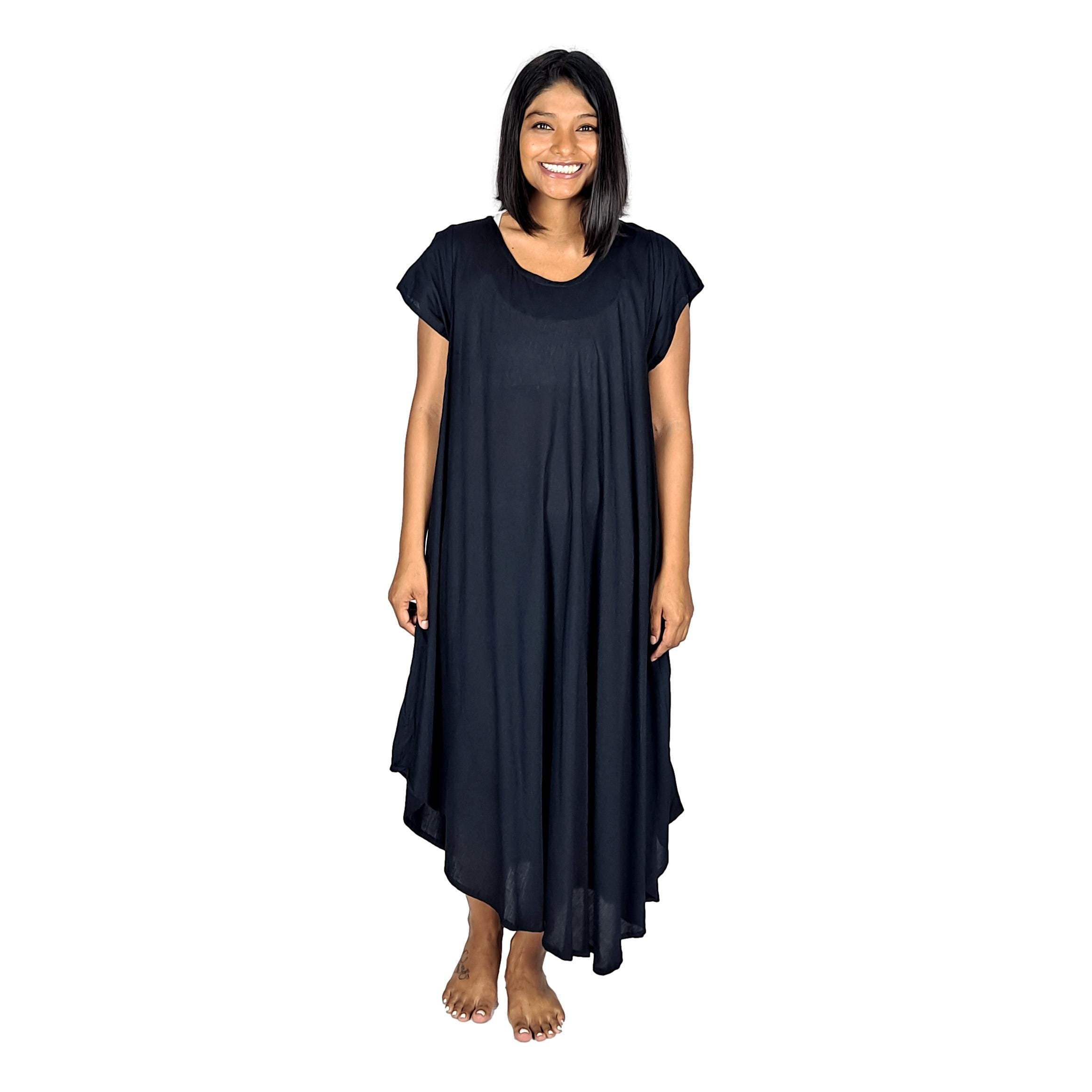 knee length dresses for ladies Red Dress | Navy Stripe Ribbed Knit Cutout Cotton Maxi Dress main image 0