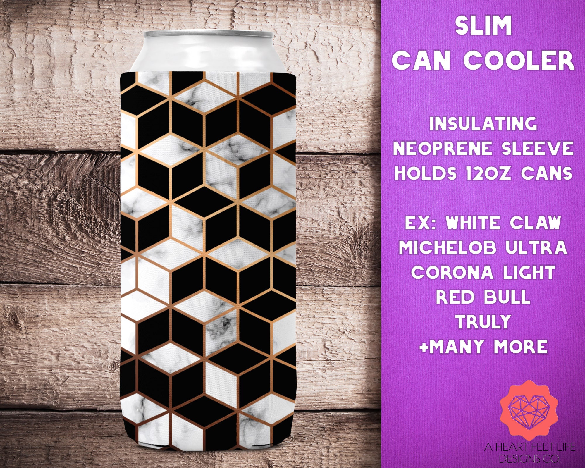 Koozie White Claw Can Holder Insulated Neoprene Cooler for Slim
