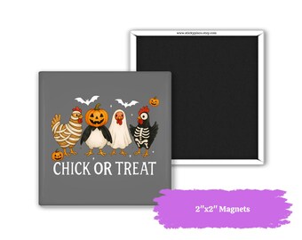 Chick or Treat Halloween Fridge  Magnet: Funny Chicken Costume Fridge Decor