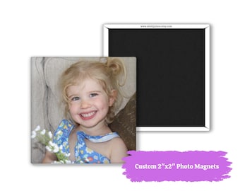 Custom Photo Fridge  Magnets: Personalized Keepsake Gift (2"x2")