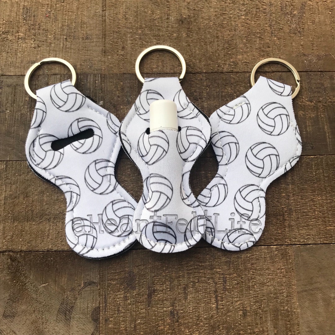 Volleyball Chapstick Holder Chapstick Keychain Lip Balm Etsy