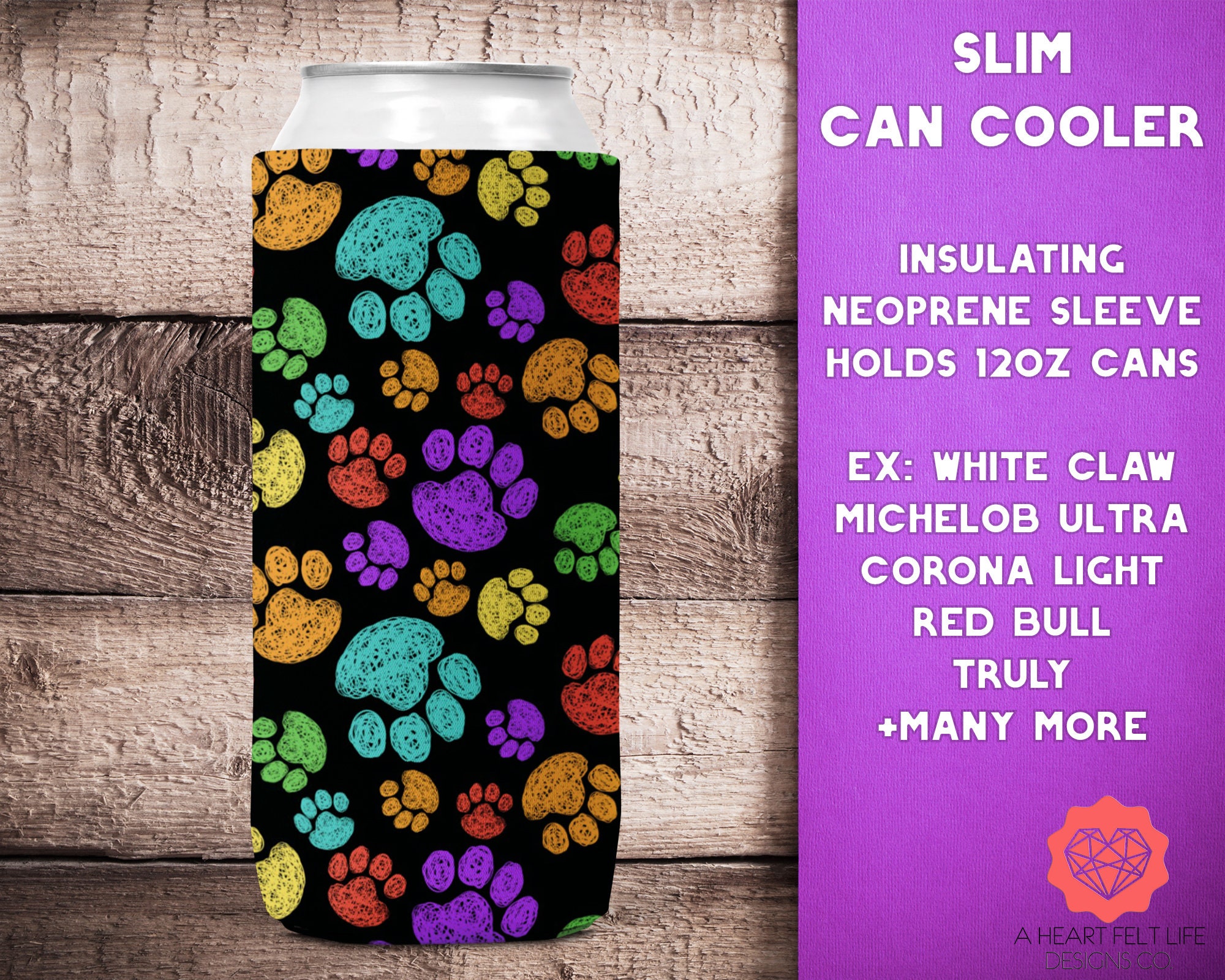 Slim Can Cooler Sleeves (9 Pack) for White Claw Sleeves for 12oz