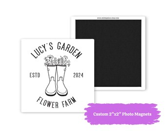 Custom Business Logo Photo  Fridge Magnets: Personalized Keepsake Gift 2"x2"