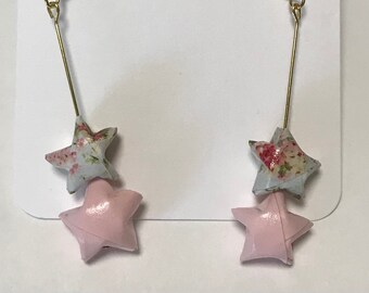 Florale Origami Stern Ohrringe