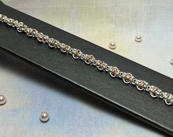 Precious Metal Weave Chain Mail Bracelet
