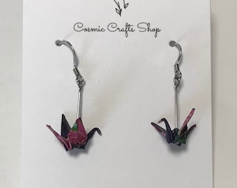 Origami Kranich Ohrringe