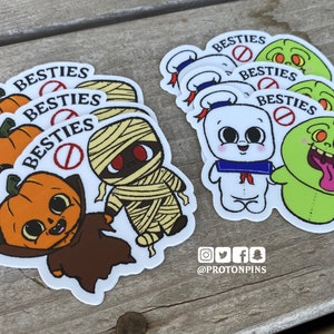 Bustin' Besties - The Real Ghostbusters Vinyl Stickers - 3"